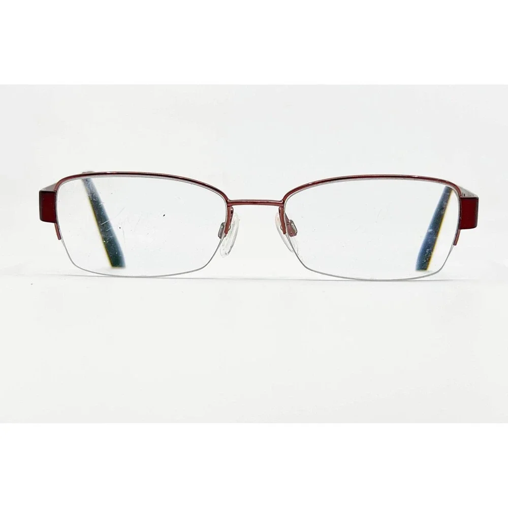 Elle Eyeglasses Womens Burgundy Rectangular Semi-Rimless EL18796 53-17-135